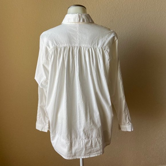 Me You Women Dolman Sleeves White Casual Button Front Shirt Sz: Small High Low - Picture 4 of 12